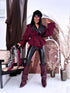 LUX jacket + belt "MOTIVATION V10385" - BORDO
